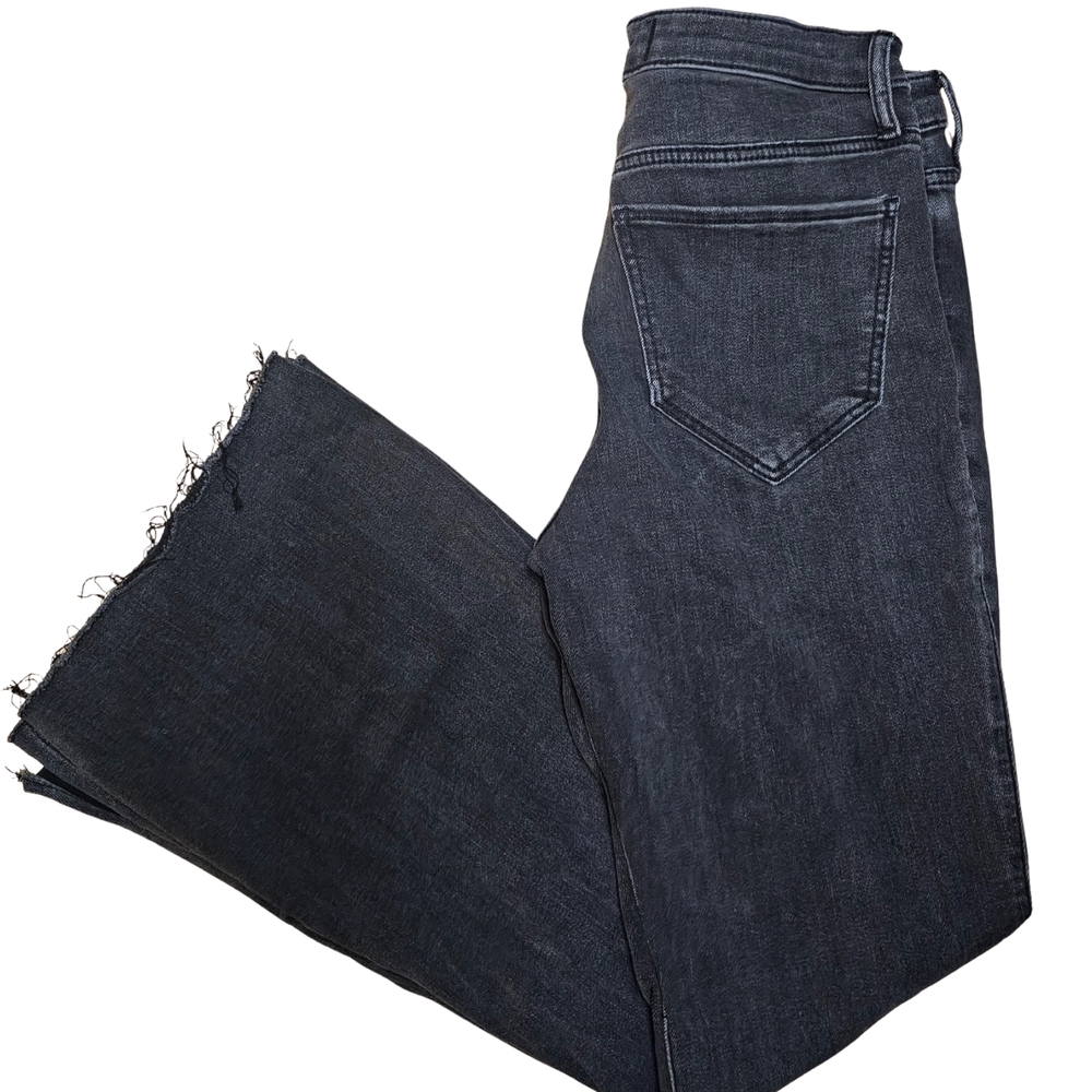 Hollister Women's Juniors High Rise Fit And Flare Jeans Black Washed Gray - Picture 3 of 7